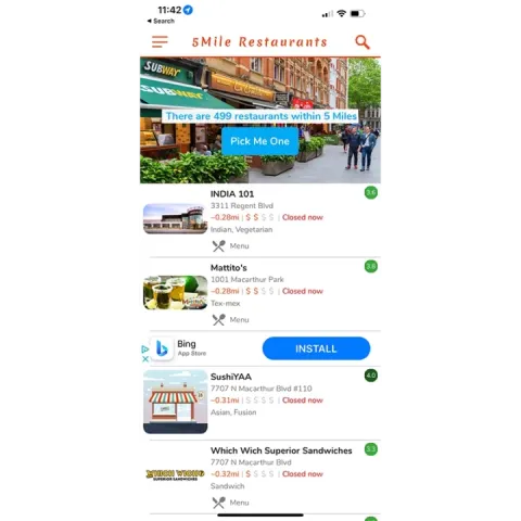 Restaurants iOS App project screenshot